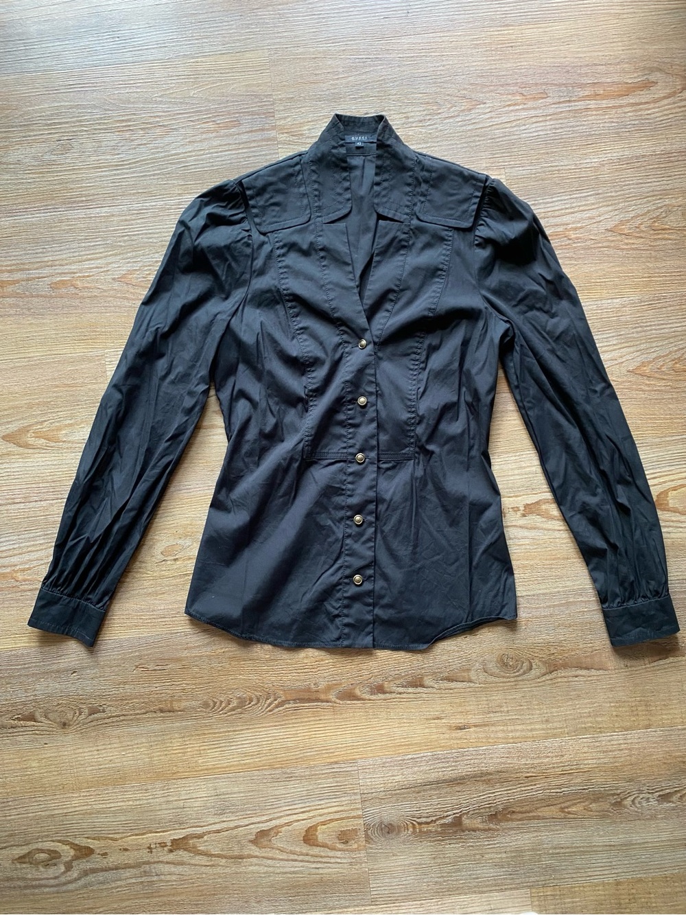 Gucci Black Fitted Button-Up Shirt